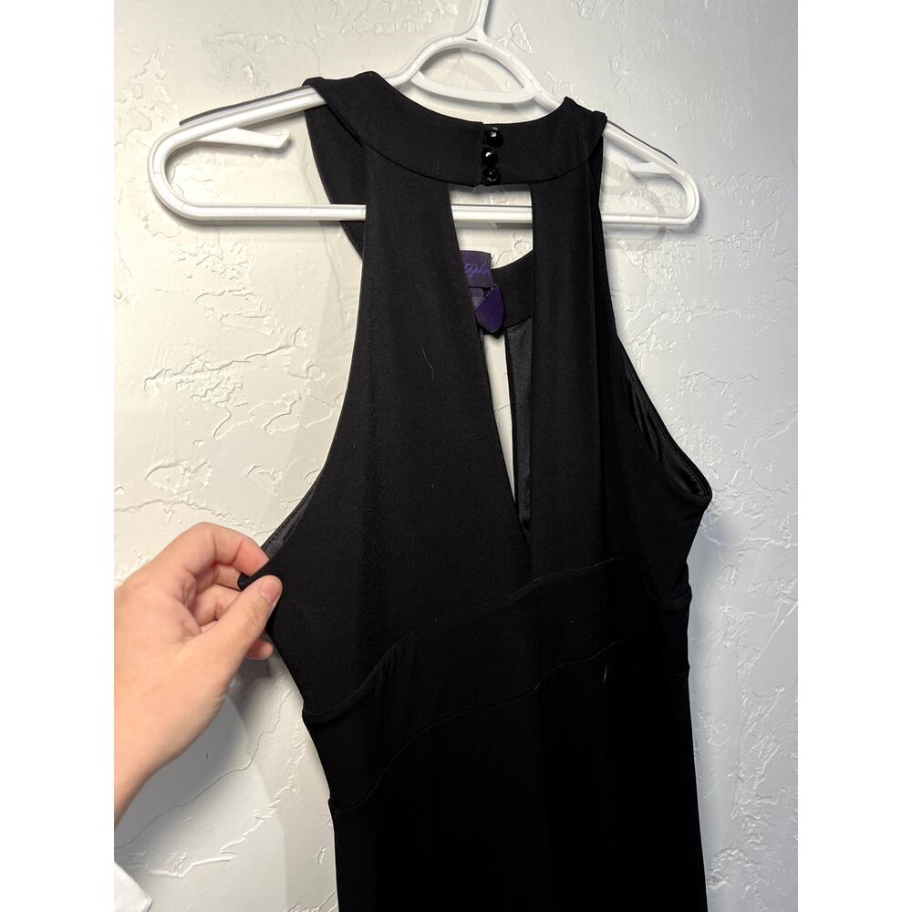 Metaphor black beaded‎ empire waist babydoll halter dress womens 8 y2k hoco prom - Picture 5 of 8